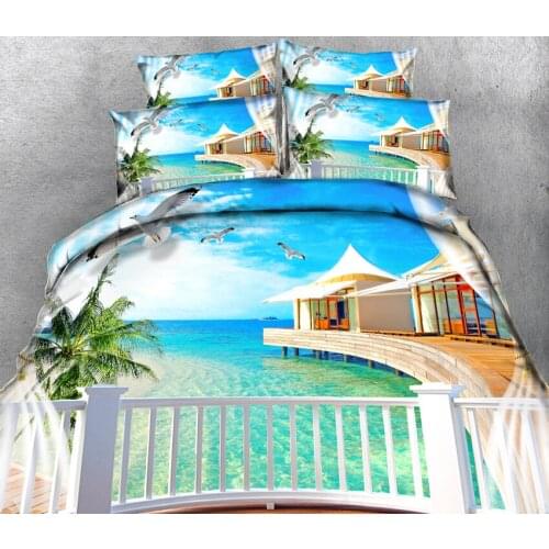 Super king size quilt cover sets Twin Queen 3D bedding sets bedsheet Pillowcase bed cover California king Natural scenery
