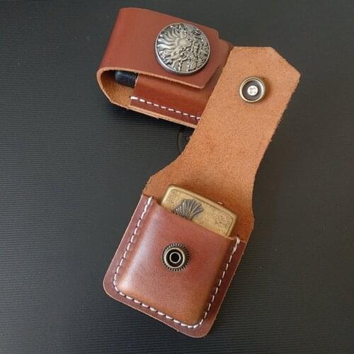 Zippo lighter leather case Zorro kerosene lighter cowhide leather case universal belt leather protective cover PT1