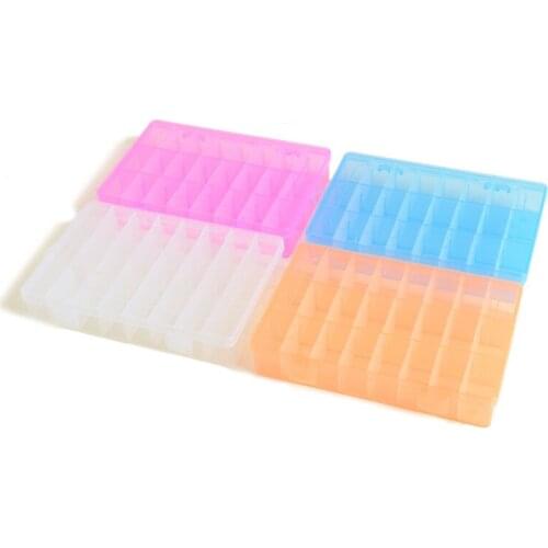 Multifunction Adjustable 24 Compartment Plastic Jewelry Storage Box Bead Rings Jewelry Display Organizer Case Wholesale