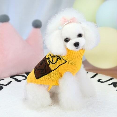 Cartoon Dog Clothes Winter Warm Sweater For Small Dogs Pet Clothing Knitting Crochet Cloth Jersey Pet Costume Chihuahua
