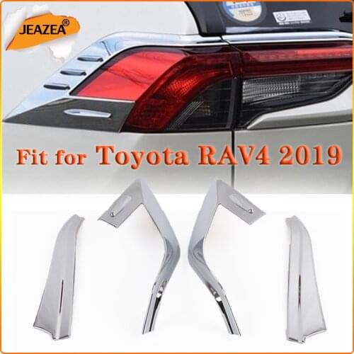 JEAZEA 4pcs Plastic Rear Tail Light Cover Trim Sticker Fit for Toyota RAV4 2019 Auto Accessories Protector Car Styling