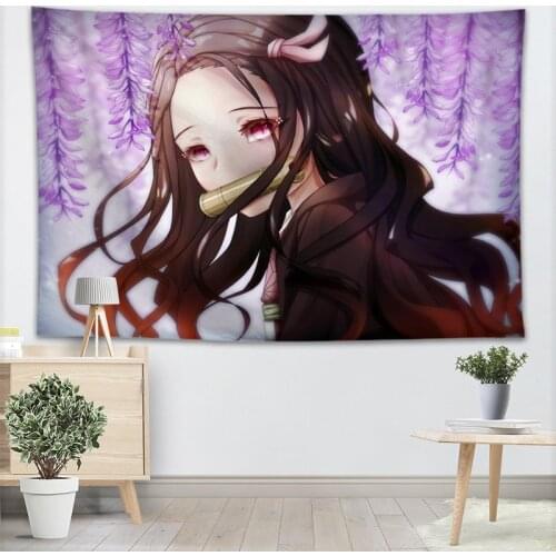 Anime Kimetsu No Yaiba Wall Hanging Tapestry Home Party Decorative Tapestries Photo Background Cloth Table Cloth Wall Tapestry