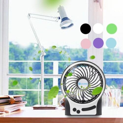 LILENG Rechargeable Portable Fan, Battery Operated or USB Powered Fan, Handheld Fan with Internal and Side LED Light, Personal