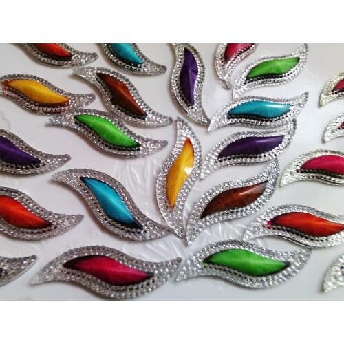 Mix colour(7 colour) S shape flatback 14*47mm rhinestones sew on crystal resin stones hand sewing strass for dress 30pcs