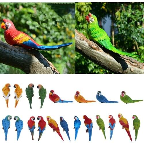 20 Style True to Nature Bird Ornament Parrot Outdoor Patio Lifelike Resin Animal Model Toy Teaching Prop Wedding Decor