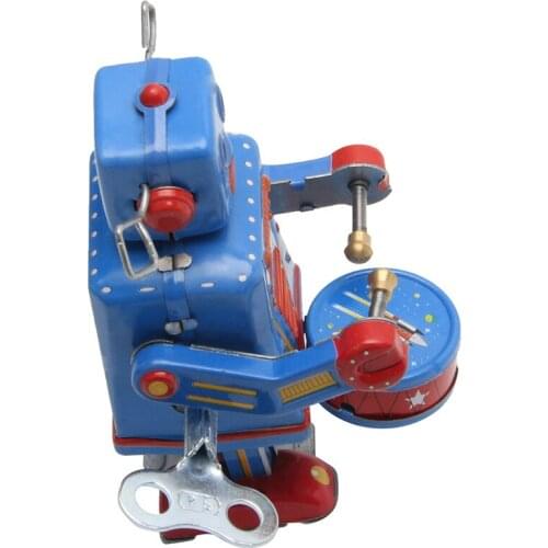 Retro Clockwork Wind Up Metal Walking Robot Toy Vintage Collectible Kids Gift NEW