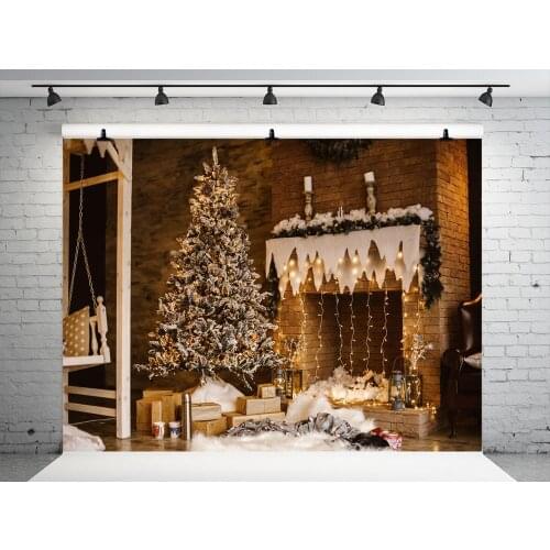 VinylBDS 10X10FT Christmas Photography Backdrops Indoor Photography Backgrounds For Photo Studio Tree Cotton Photo Backdrop