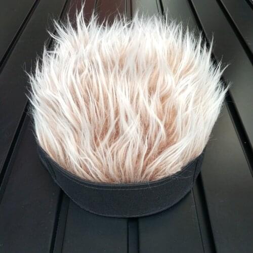 Fake Hair Wig Sun Cap for Men and Women Funny Cool Hip Hop Cap Short Melon Cap Solid Color Skullcap Baggy Retro Ski Fisherman Do