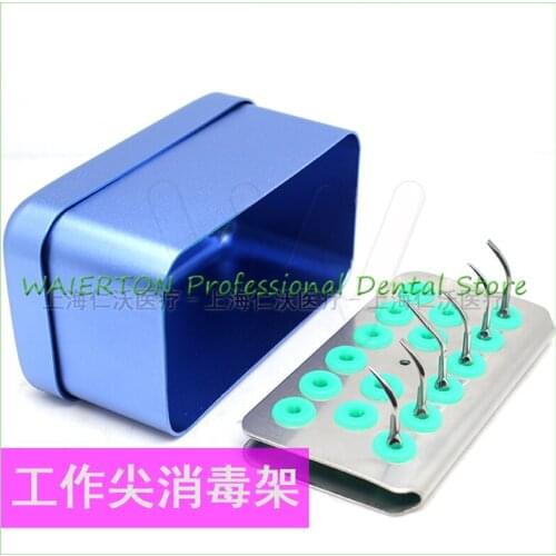 Dental scaler tip disinfection box Dental stainless steel working tip holder box dental instrument multifunction
