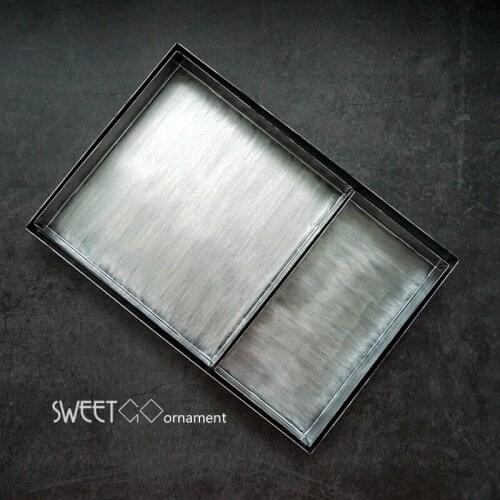 SWEETGO Vintage silver combination tray rectangle pallet afternoon tea ceremony cupcake plate for dessert table food photography