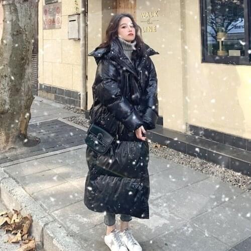 Winter Clothes For Women Korean Style Long Puffer Jacket Coat New Glossy Loose Thick Down Parkas Padded Warm Overcoat
