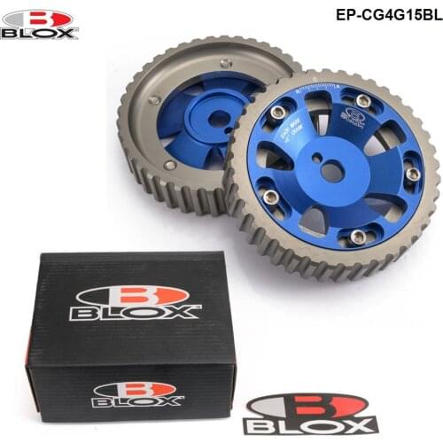 1Pair / Unit EPMAN - BLOX 2Pcs Aluminum Upgrade Engine Cam Gear Pulley For Mitsubishi 4G15/4G13 Cam Gears (Blue) EP-CG4G15BL