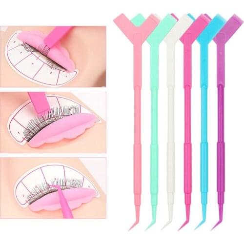 1pcs Plastic Eyelash Perm Stick Eyelash Extension Hot Glue Spoon Y Comb Shape Eyelash Brush Curler Applicator Eyelash Tools
