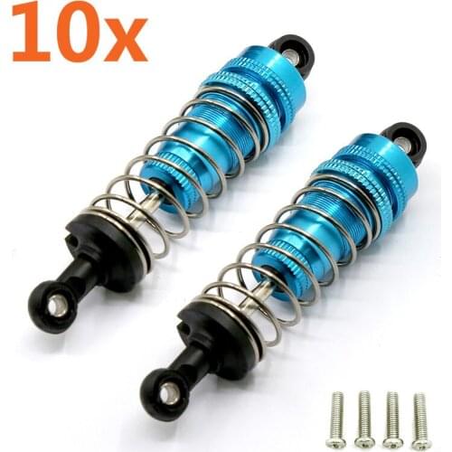 10Pcs Aluminum Metal Front&Rear Shock Absorber For 1/14 WLtoy 144001 1316 80mm RC Car Crawler Short Course Truck Upgrade Part