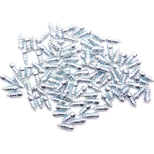 100 Pcs 15mm Anti-Slip Screw Stud Wheel Tyre Snow Tire Spikes Trim Auto Accessories for Auto Car SUV ATV