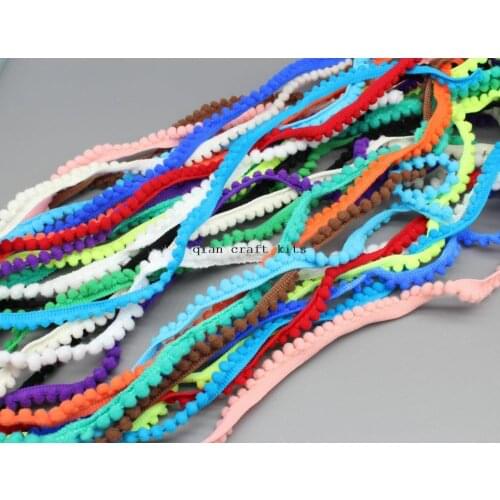 100 yards Tiny Pom Pom Trim (pom size 0.5 cm), Mini Pom , Colorful Rainbow Trim, Pompom fringe, wholesale pompoms