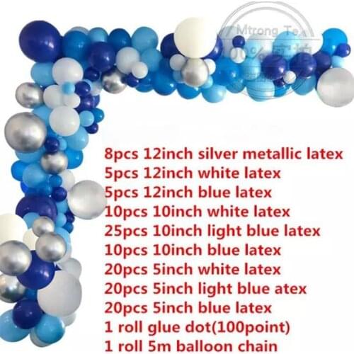 125pcs Super Hero Balloons Garland Arch Kit Metallic Silver Balloons Wedding Birthday Party Decorations Baby Shower Air Globos