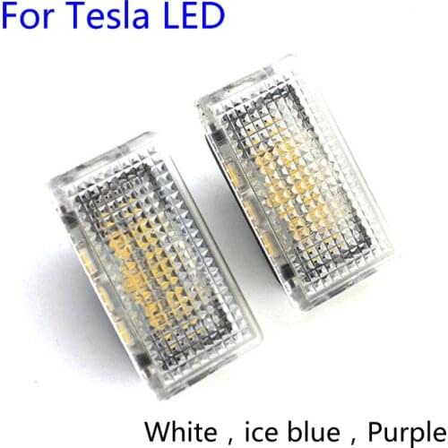 2pcs For Tesla Model 3 X S 2014-2018 Accessory Car LED Door Lights Trunk Boot Footwell Lamps Glove Box Indicator Light Lighting