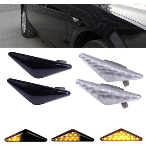 2pcs Dynamic Sequential Side Marker Signal Light Indicators Repeater Lamp LED 98AB13K354AA Fit For Ford Focus MK I Mondeo MK III