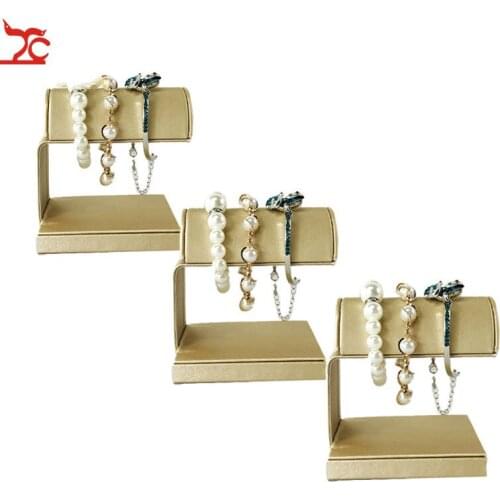 3pcs/lot Gold Leather Bracelet Jewelry Holder Rack Bead Chain Anklet Watch Jewelry Display Storage Stand for Bracelets