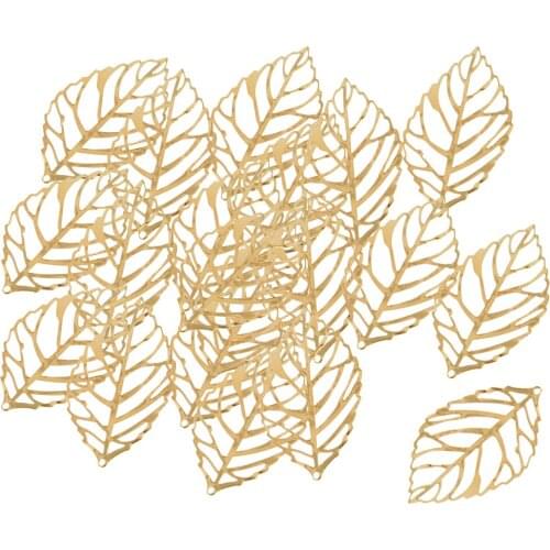 30pcs Assorted Color Earring Findings Leaf Charms Pendants DIY Hair Jewelry