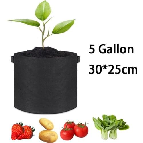 5 Gallon Plant Grow Bags Vegetables Plant Growing Fabric Pot Grow Fruit Plants Gardening Tools Breathable Nonwoven Fabric Cloth