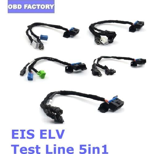 5pcs/Set EIS ELV Test Maintenance Cables Five-in-one EIS ELV Test Detection Key Cables for Mercedes Work with VVDI MB BGA TOOL
