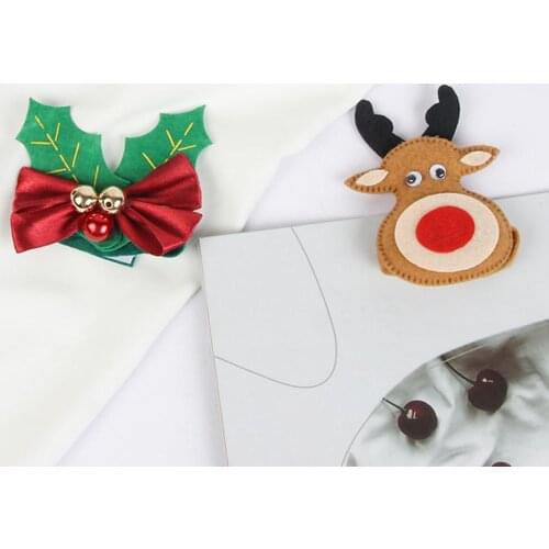 6Pcs Christmas Serviette Rings Fabric Napkin Buckle Christmas Tree Elk Napkin Holder Table Supplies 2021 Xmas Decoration