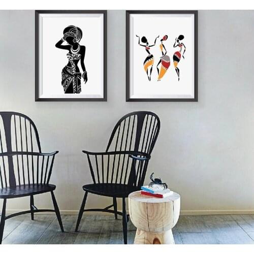 Abstract Beautiful Black Woman Canvas Art Print Poster African Woman Art Canvas Painting Wall Pictures Home Decor