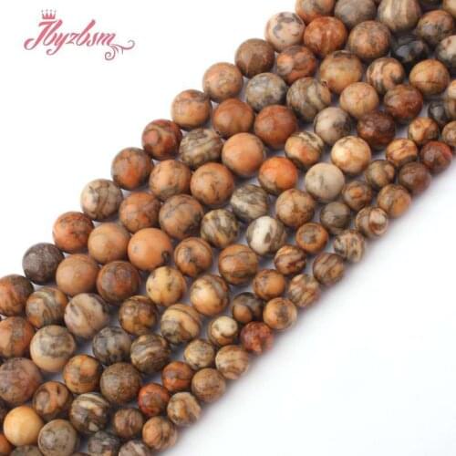 Natural Brown Agates Round Beads Smooth Loose Spacer 6/8/10mm Stone Beads For Necklace Bracelet DIY Jewelry Making Strand 15"