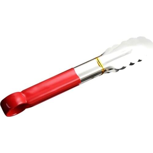 1PC Long Bbq Tongs Non-Slip Handle Stainless Steel Fried Barbecue Clip Salad Bread Clamp Meat Food Clip Kitchen Tools