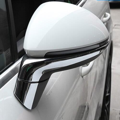 For Porsche Cayenne 2018 2019 Carbon Fiber Color Door Mirror Trim Rear View Overlay Panel Chrome Car Styling Accessories