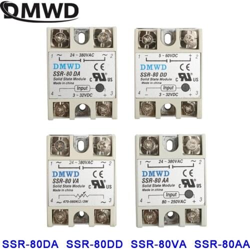SSR-80 80A DMWD VA DA Industrial Solid State Relay Module AA SSR DD SSR-80DA SSR-80VA SSR-80DD SSR-80AA