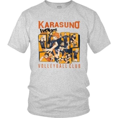 Mens Karasuno Volleyball Club T-Shirt Harajuku Haikyuu Bokuto Oya Anime Tshirt Short Sleeve Hip Hop T Shirt Cotton Tee Gift