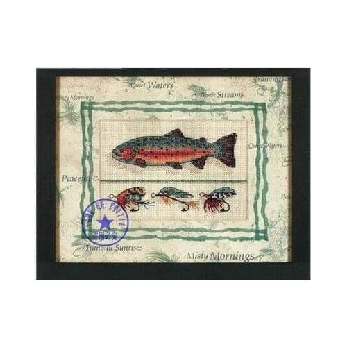 COTTON Top Quality Hot Sell Lovely Counted Cross Stitch Kit Tropical Fish Misty Mornings DIM 06867