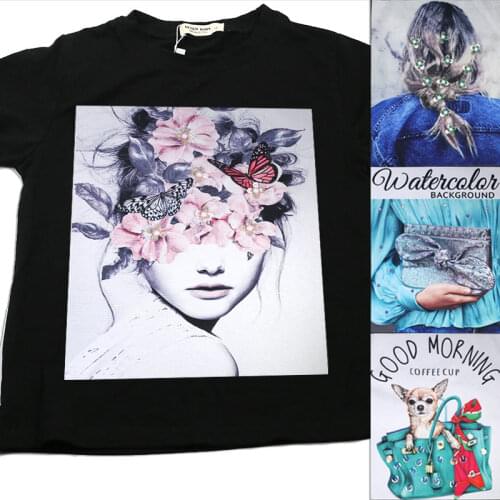 Personality Big Printed Patch on Clothes Decorative T-shirt Fashion Sew on large Patches Applique for Clothing Sew Sticker