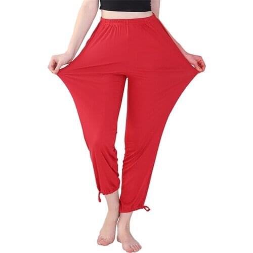 Red Home Pants Cotton Casual Pants Loose Elastic Closure Plus Fat XL Wild Pants Female Household Pants штаны для дома 2020
