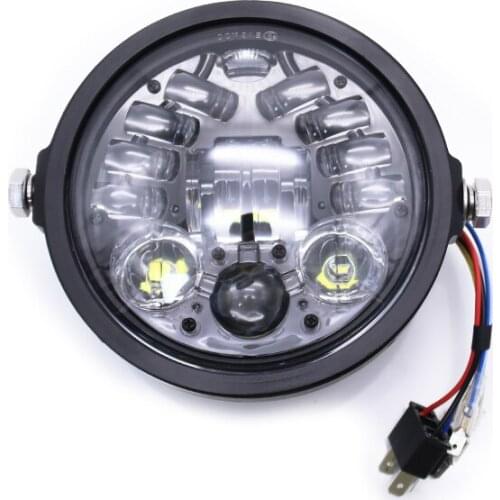 Round 5.75" Motorcycle Projector HID LED Light Bulb Headlight For Harley Street Glide Softail FLHX F Touring Trike