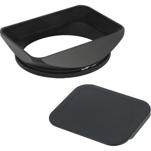 Haoge 72mm Square Metal Lens Hood with Cap for 72mm Canon Nikon Leica Zeiss Nikkor Fuji Lens and 72mm Filter Thread Lens