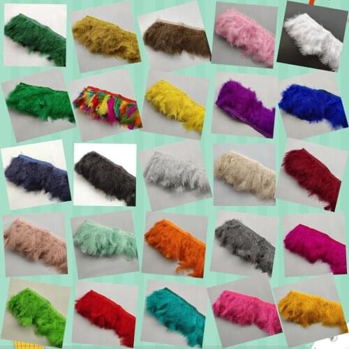 25 Colors Beautiful 50 Yards 13-17 cm Natural Turkey Fluff Feathers Ribbon For Dress Clothes Accessory Decoration