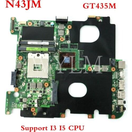 N43JM GT435M 1GB mainboard For ASUS N43JF N43J N43JM N43JQ laptop motherboard MAIN BOARD Tested free shipping