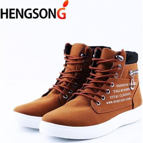 2018 Spring Shoes For Men Sneakers High Top Suede Leather Walking Shoes Lace-Up High Pipe Men Sports Shoes Zip Big Size 46
