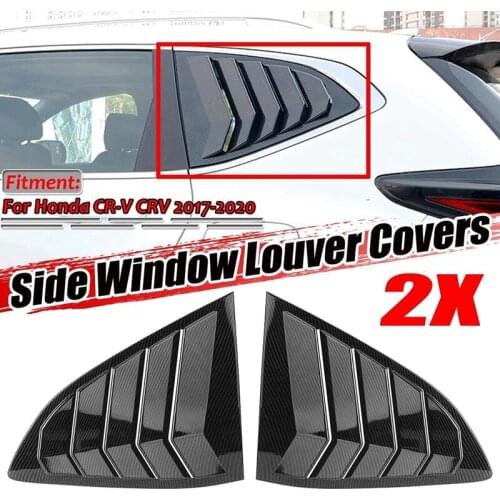 NEW-Carbon Fiber Car Rear Side Window Louvers Cover Blinds Scoop Air Vent Cover Trim for Honda CR-V CRV 2017-2020
