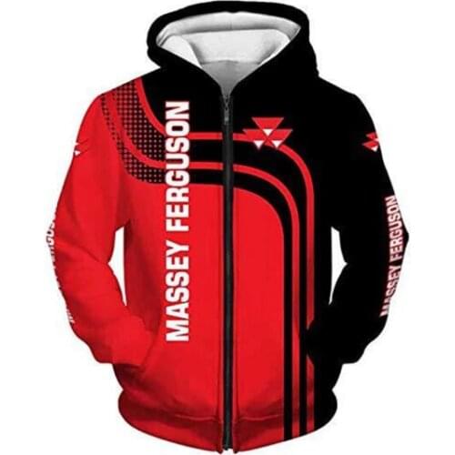 Spring&Autumn New Massey Ferguson Logo 3D Printing Mens Hoodie Zip Sweatshirt Casual Pullover Harajuku Man Hooded Jacket Trend