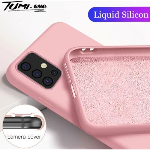 Original Liquid Silicone Cases For Samsung Galaxy A51 A71 A21S A50 A70 A31 M31S M51 S20 FE S10 Plus Note 10 Lite 20 Ultra Cover