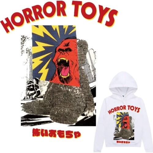 Letter Orangutan Patches Spoof Thermal Stickers on Clothes Iron-on Transfers for Clothing Thermoadhesive Patch Diy Applique