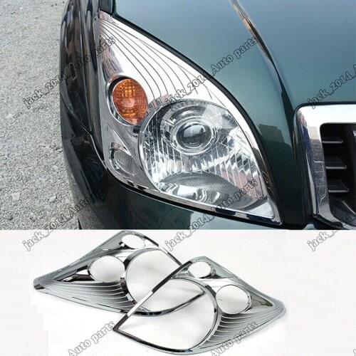 Silver ABS Chrome Front Head Light Lamp Cover Trim Fit for Toyota Prado Fj120 2003 2004 2005 2006 2007 2008 2009