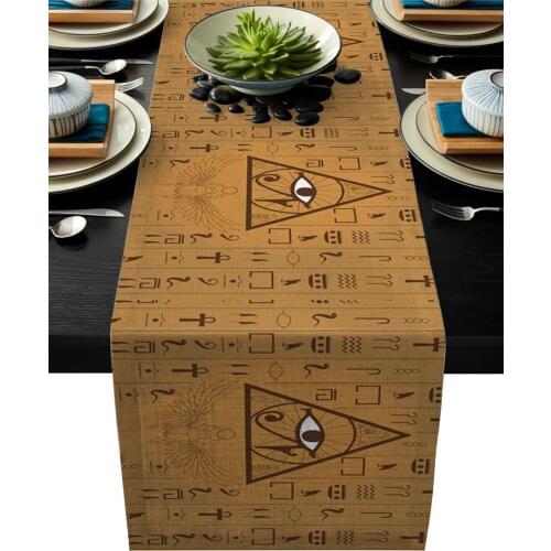 Ancient Egypt Pyramid Eyes Modern Table Runners Mat Coasters Holidays Party Wedding Decor Table Runner Dining Table Cover