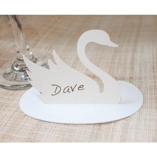 Swan Name Place Cards wedding baby shower party table number Card birthday Seating escort marker choose colors