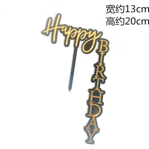 Gold Original Acrylic Happy Birthday Cake Topper Gold Birthday Cupcake Toppers Supplies for Kids Birthday Party Cake Decorations